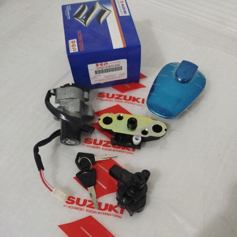Kunci kontak set tutup tangki jok Suzuki Thunder - thunder 125 Original