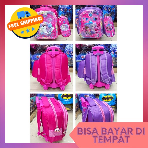Ts Trolly Anak-Anak Tk Karakter Terbaru Tas Punggung Ransel Trolly Tk Sd Tas Troli Anak Perempuan Pa