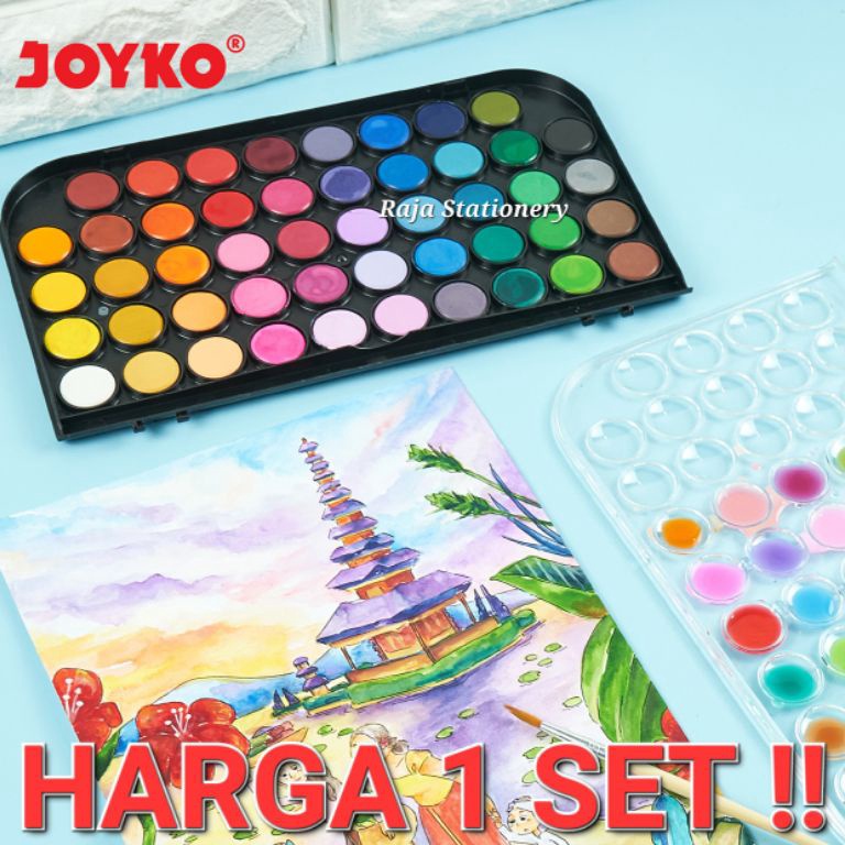 

✷ Joyko Watercolour Set Art 16 28 36 48 Colours / Alat Cat Air Joyko Melukis Mewarnai Block Kering Warna WC-3 Super Promo