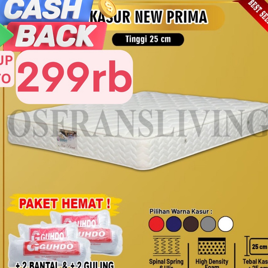 MENARIK Guhdo Springbed New Prima - Hanya Kasur / Mattress SPRING BED 90 X 200 100 X 200 120 X 200 140 X 200 160 X 200 180 X 200 200X 200 90X200 100X200 120X200 140X200 160X200 180X200 200X200 SINGLE DOUBLE SINGEL DOBEL NO 1 NO 2 NO 3 NO1 NO2 NO3