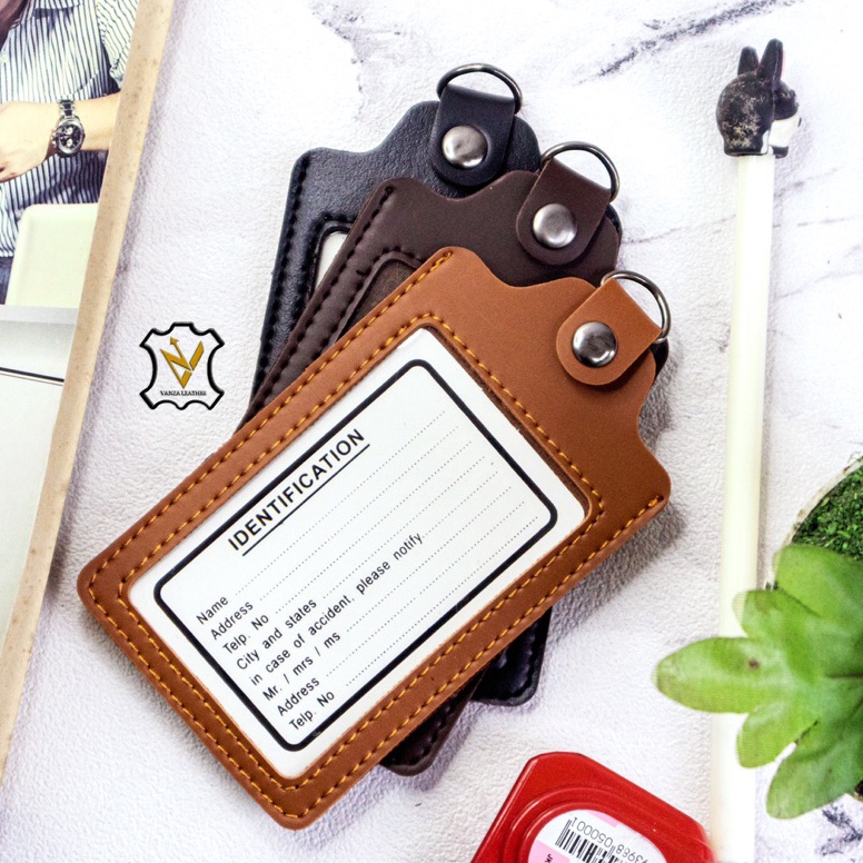 

New Deal NAME TAG/ID CARD KULIT 1 SLOT MODEL KANCING TERLARIS TERMURAH KWALITAS PREMIUM