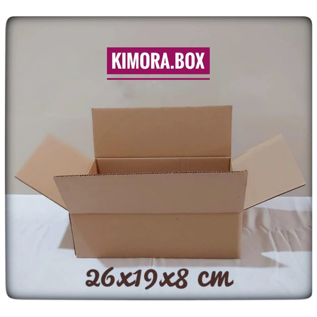

Kardus karton uk.26x19x8 cm... Kotak Box SHEET/SINGLE WALL POLOS