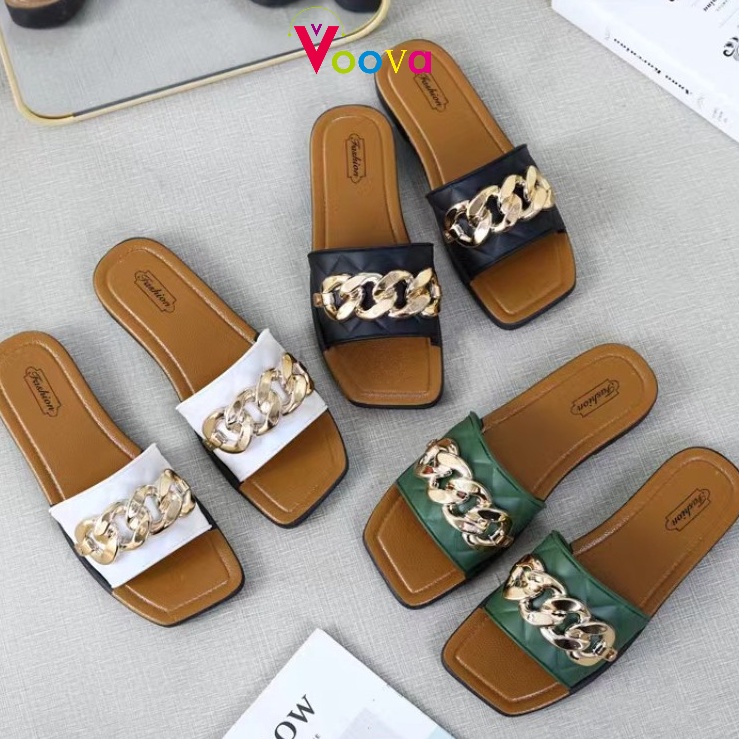 BOOMING VOOVA Sandal Wanita/Sandal Luar/Sandal Persegi/Sandal Pantai
