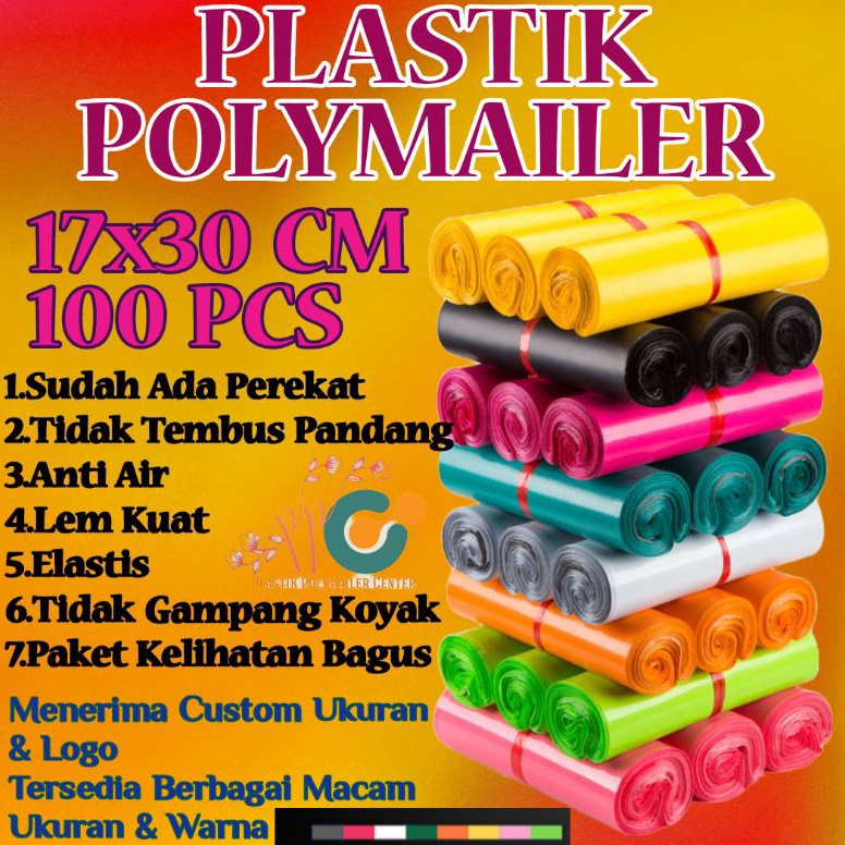 

MLQ Plastik Packing Polymailer 17x30 LDPE Polimer Online Shop Bayar Di Tempat