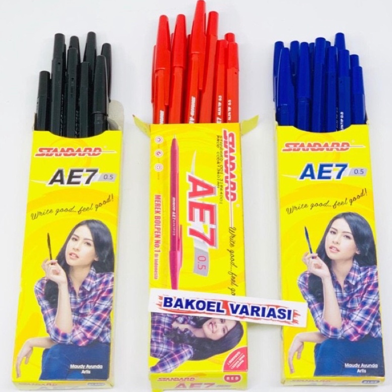 

Terbaru dan terlaris (1 pack )Pulpen Standart AE7 Bolpoint Bulpen Hitam, Merah, Biru ORI