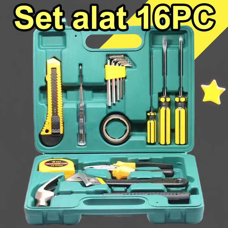 BEST PRODUCT Tool Box Set Perkakas Palu Tang Obeng Kunci Pas Cutter