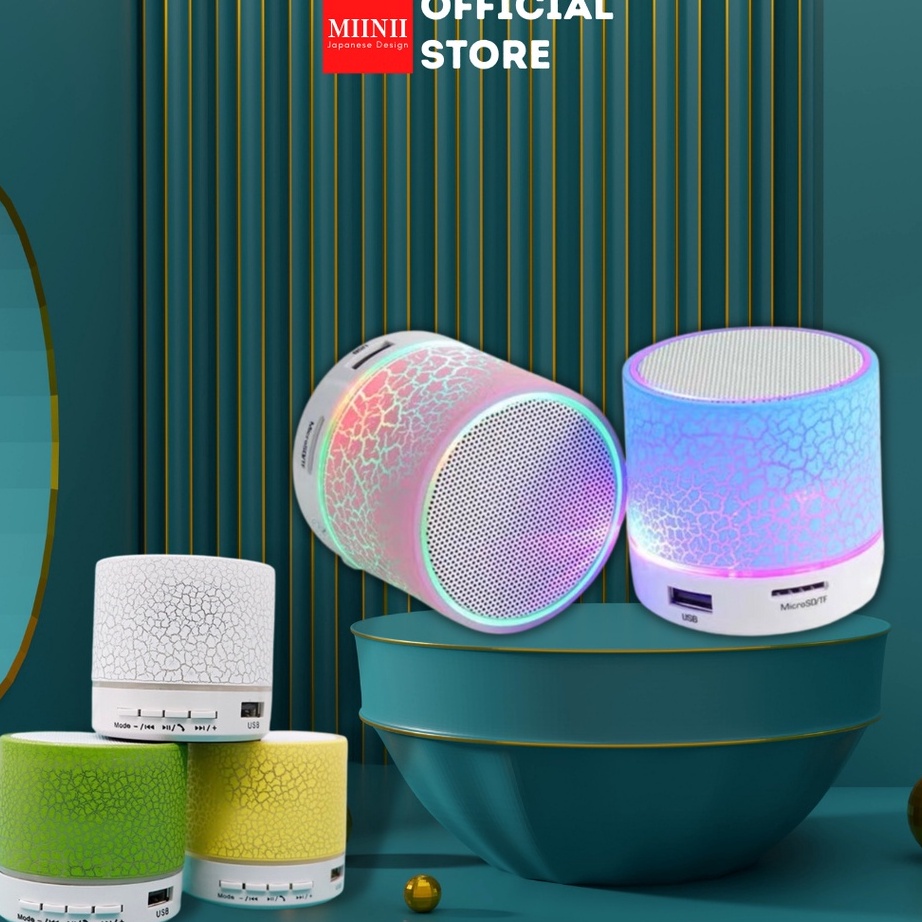 Pasti Murah MIINII Speaker Bluetooth Mini S-10 Lampu LED Musik Box Motif Kaca Retak