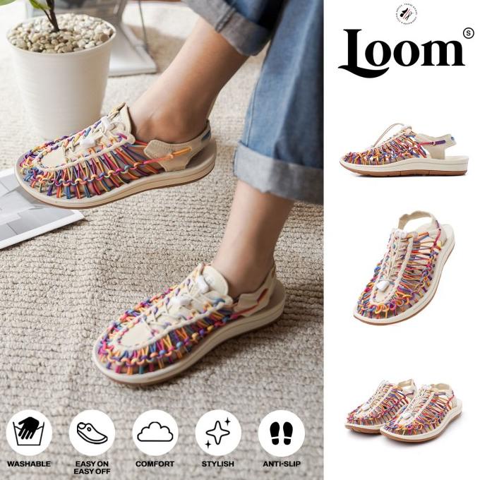 Sandal Wanita Portee Goods Loom Sandal Rainbow White