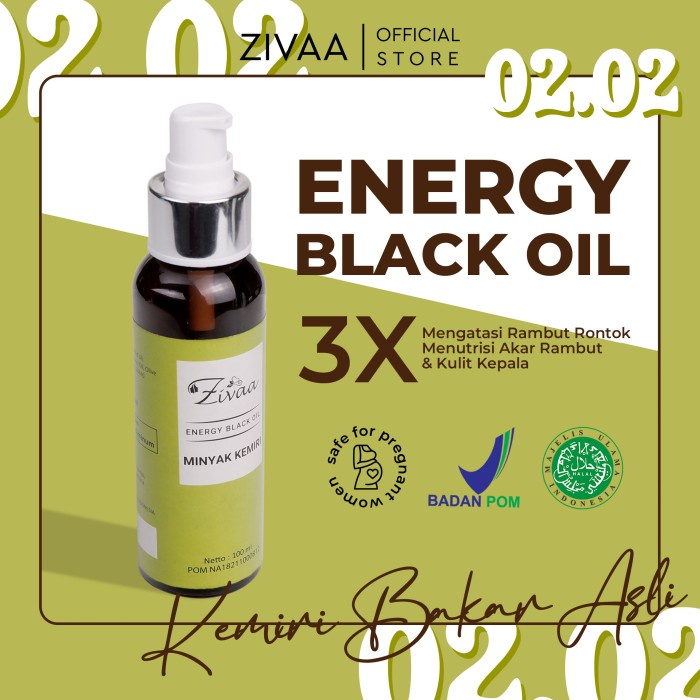 MINYAK KEMIRI ENERGY BLACK OIL ZIVAA BPOM