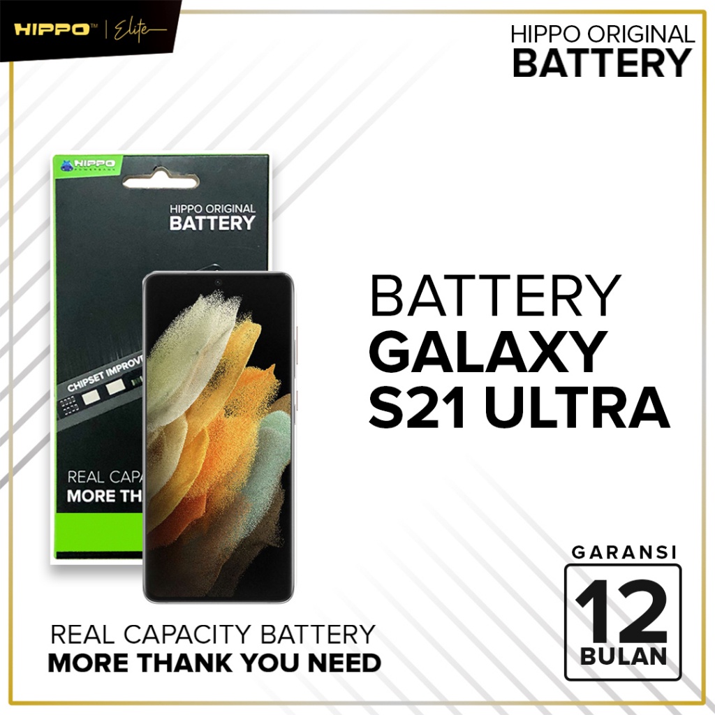 Hippo Baterai Samsung S21 Ultra 5000mAh Original Batere Premium Batu Batre Batrai Handphone Garansi Resmi