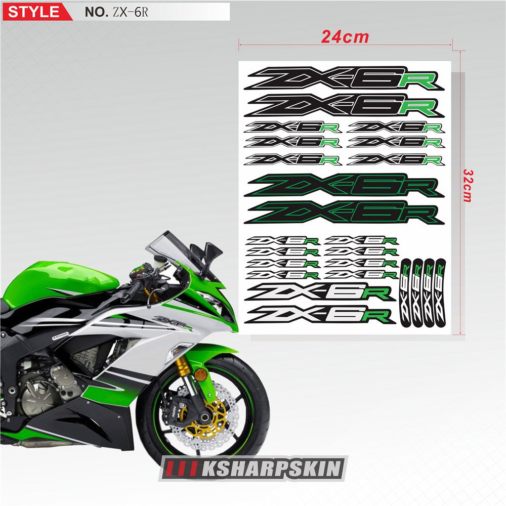 ✅&For Kawasaki ZX-6R zx6r motorcycle tail box sticker Beak Fender Decal Sticker Shock absorber decal