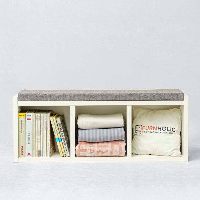 IFURNHOLIC Edwin Bench | Storage Bench Kayu | Kursi Panjang Rak Sepatu
