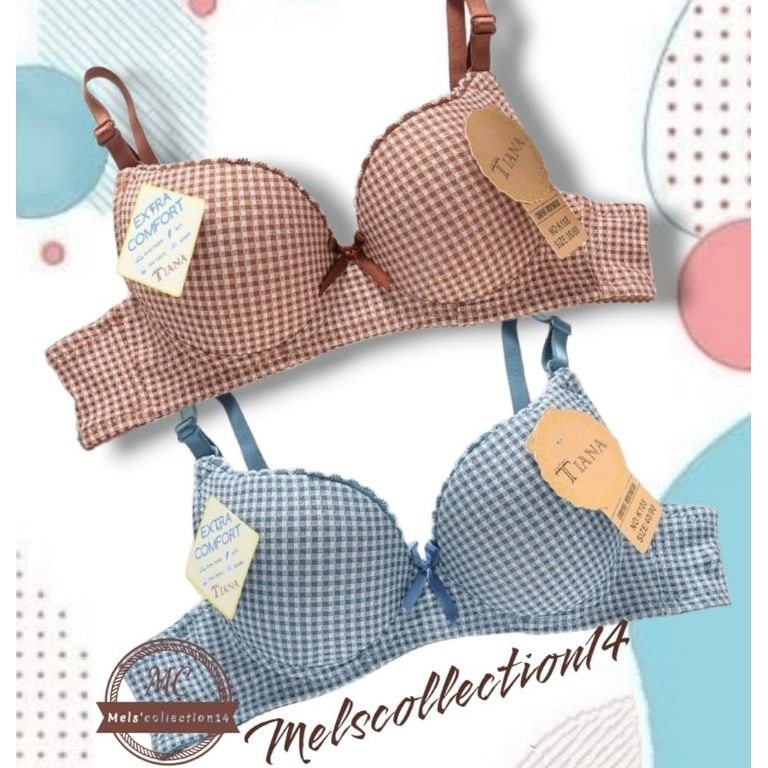 Banyak Dipakai.. Push up bra 108 motif kotak bh kawat cup A uk 34-40 bh remaja kait 2 bra push upkaw