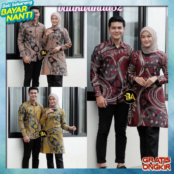 Baju Tunik Atasan Cwok Setelan Keluarga Tunik Rumik Kouple Tunik Sarimbit Kopelan Pesta Kondangan Th