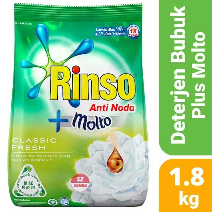 *$*$*$*$] Rinso Bubuk Anti Noda Classic Fresh 1,8 Kg / Rinso Molto Bubuk 1,8kg