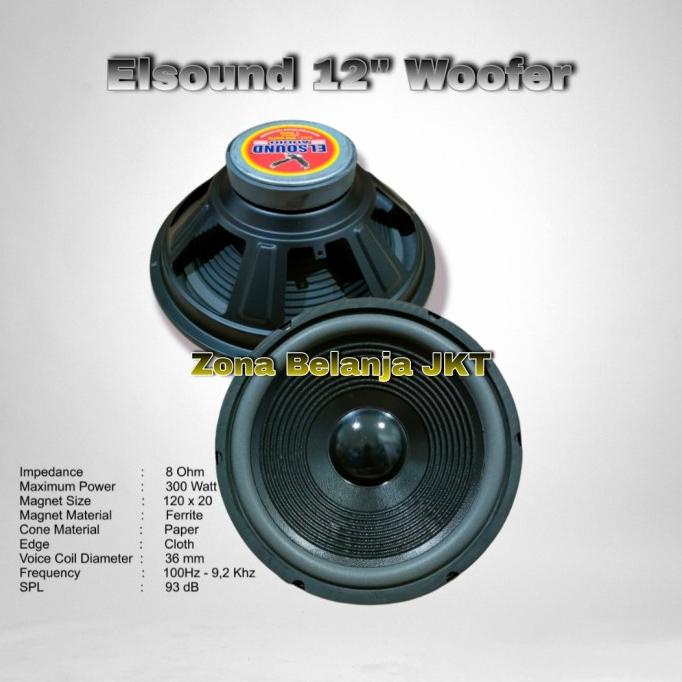 Speaker Elsound 12 Inch Woofer 300Watt Original