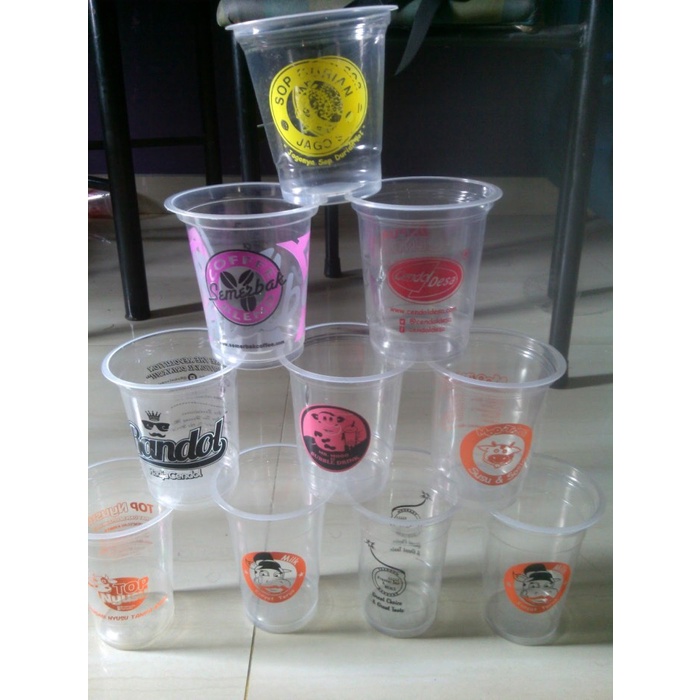 Jual Stempel Paket Gelas Cup Plastik Sablon Minuman Sablon Plastik Cup