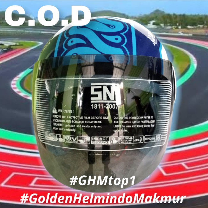 Helm Dewasa Replika Motif Sirkuit Mandalika Sni Murah