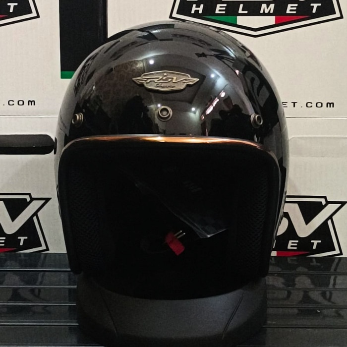 Helm Rsv Classic Black Glossy / Helm Half Face / Helm Classic