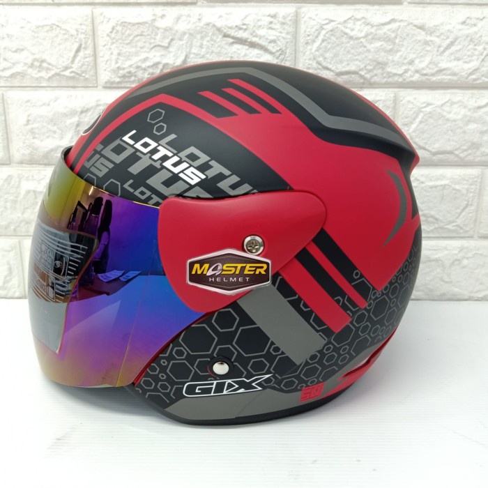 Helm Sni Murah Gix Lotus Motif Kaca Pelangi Helm Half Face Murah Sni