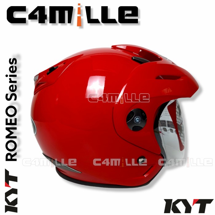 Helm Kyt Romeo Solid Fire Red Half Face