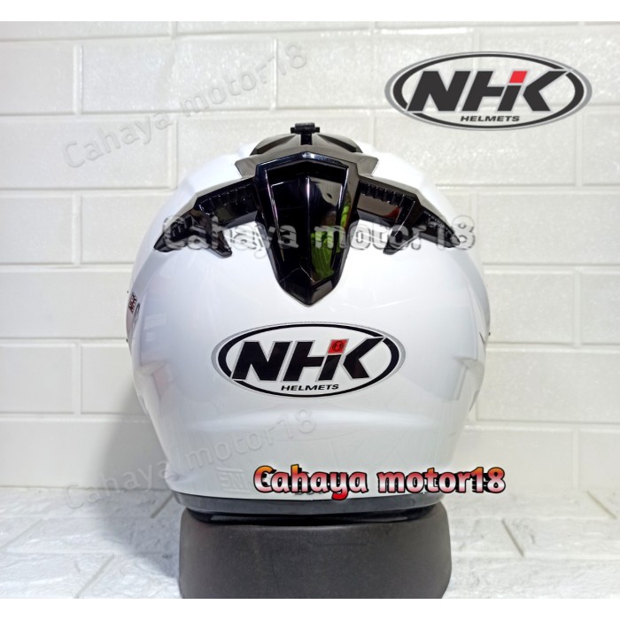 Helm Nhk Gladiator Solid Putih Double Visor