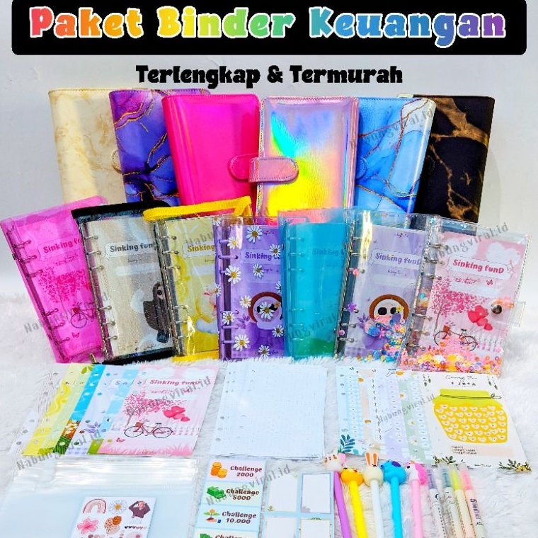 

[PRODUK-YZTQD45] A6 BINDER KEUANGAN / MONEY BINDER / Paket binder sinking fund / binder A6 / binder sequin daisy hologram / ziplock / zipper pocket ➴cod