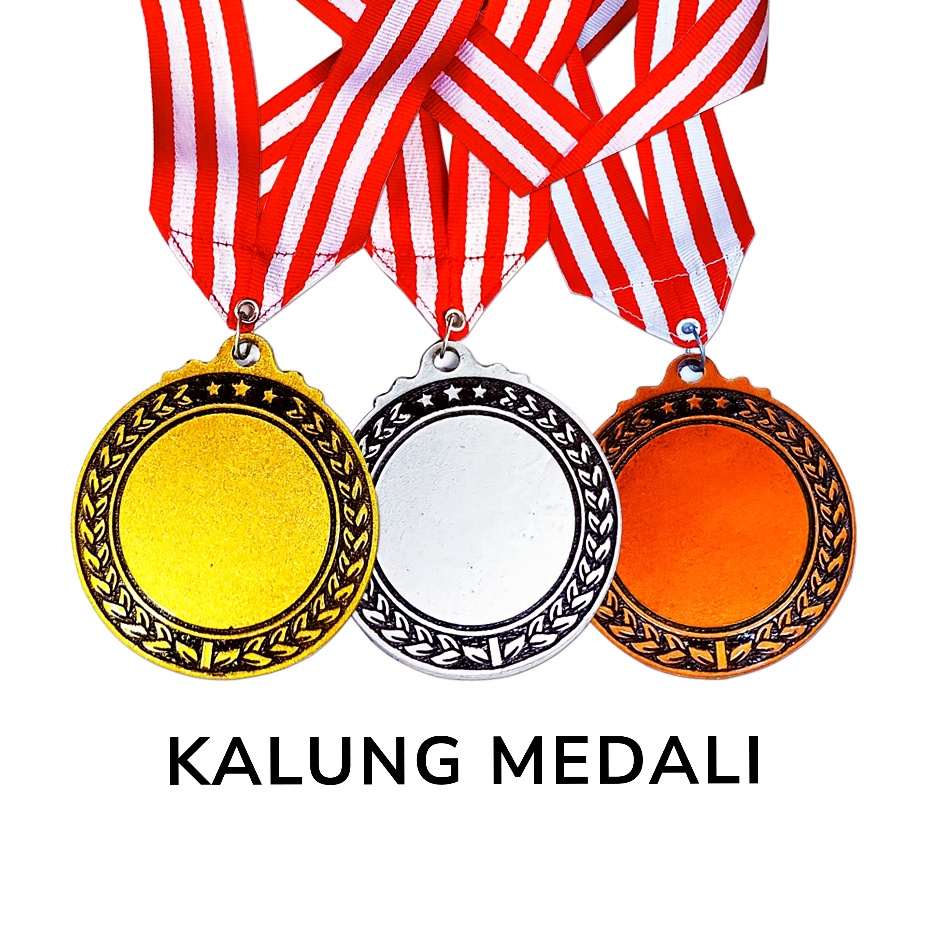Limited Product0r5Qf Medali Lomba Kejuaraan Murah Warna Emas Perak Perunggu Plus Tali Merah Putih Me