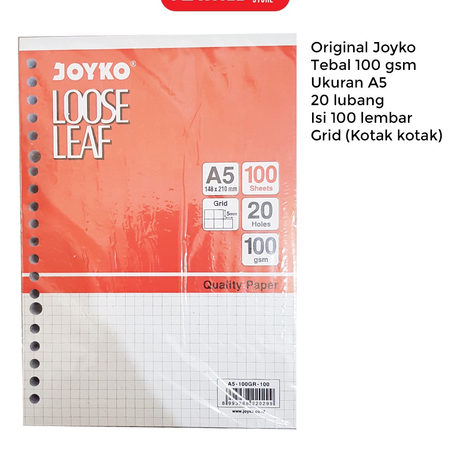 

Produk trendySs9S3 Kertas Binder Kotak Loose Leaf Grid Isi File A5 B5 Isi 100 Lembar Joyko