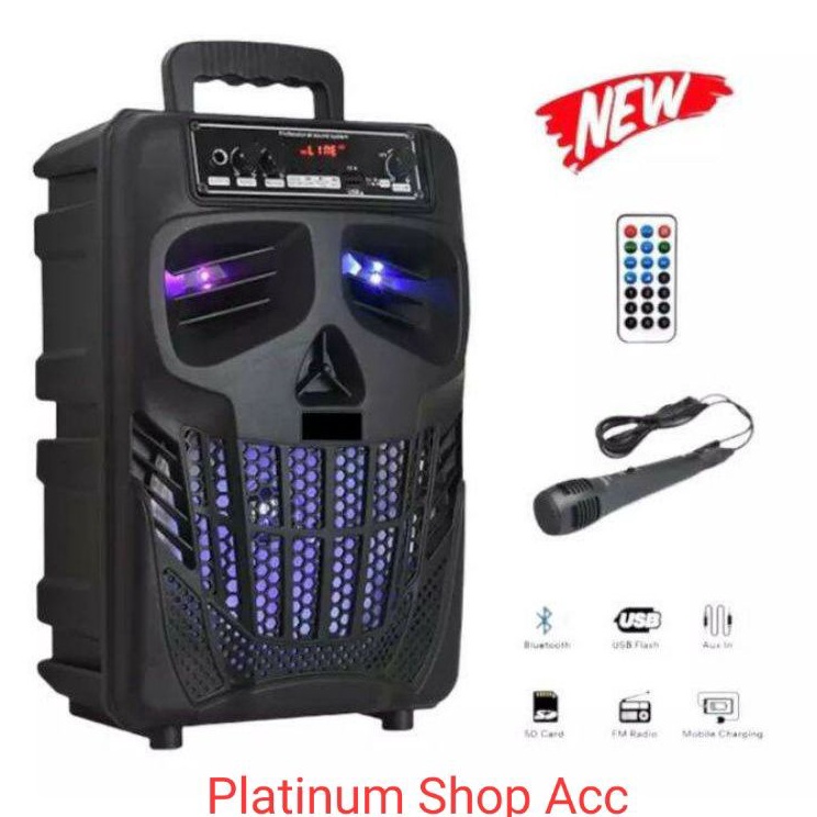 KUALITAS TERBAIK  Speaker Bluetooth Karaoke Free Mic 8,5Inchi QS7801/ Salon Aktif Portable Radio Fm 