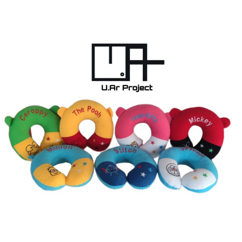 Bantal Leher Karakter Animasi / Bantal Leher Kartun Anak / Bantal Leher Lucu / Bantal Leher Halus Le