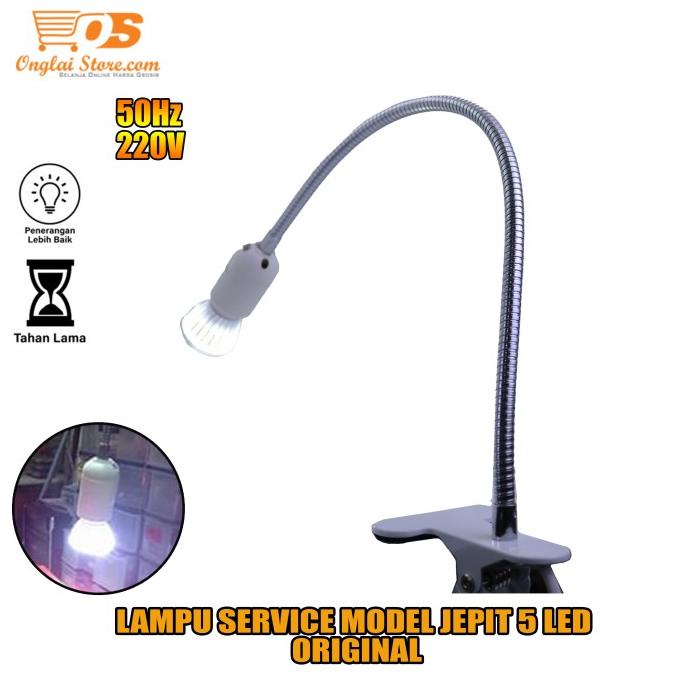 Lampu Service Lampu Jepit 5 LED Lampu Meja Belajar Lampu Meja Jepit OR