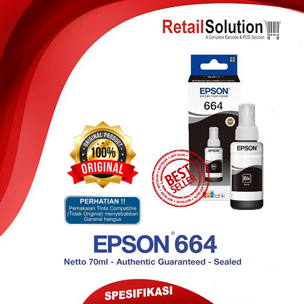 Tinta Epson 664 Bla - Tinta Printer Epson L120 L310 L360