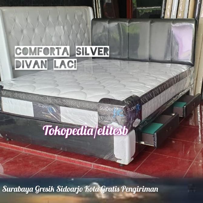 *#*#*#] Set Comforta neo silver Superfit 160 divan Laci LxD kasur spring bed