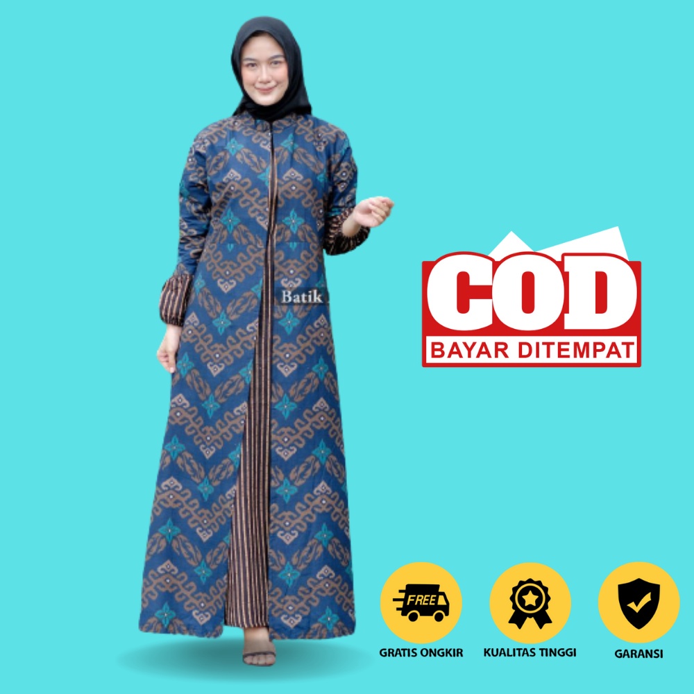 Dress Wanita Terbaru 2023 Korean Style Kondangan Dres Batik Modern Mewah Elegan Baju Batik Muslim Se