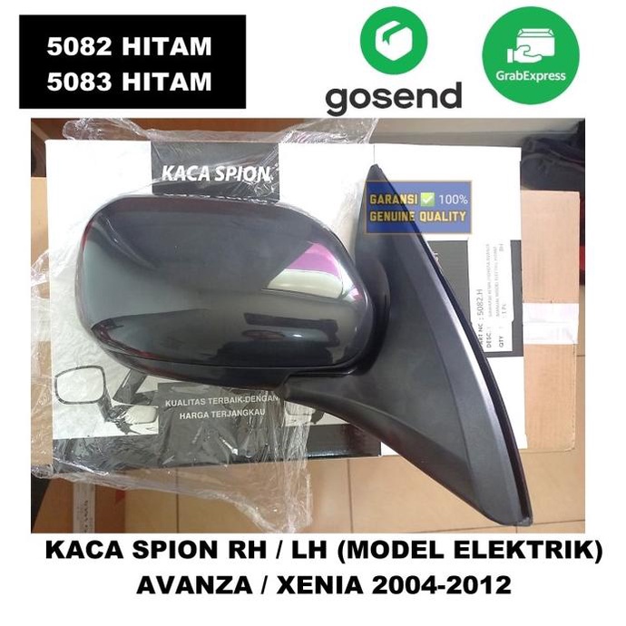 Kaca Spion Avanza / Xenia Lh / Rh Model Elektrik Hitam 2004 - 2012 Sparepart Mobil
