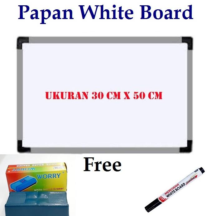 

Promo Papan Tulis/White Board Free Penghapus Dan Spidol Semua Ukuran Bahan Tebal Dan Kuat Angs65