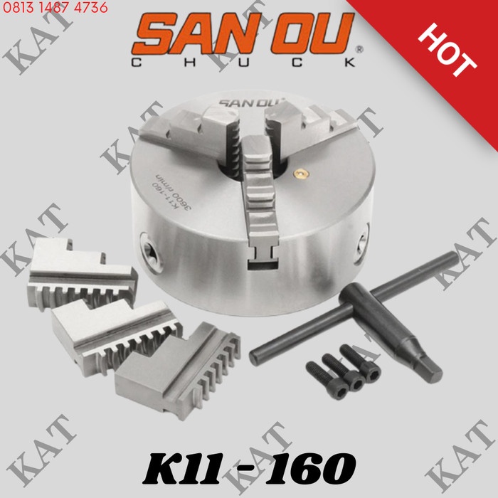 Ready Chuck Bubut 6" 3 Jaw Claw Bubut 3 Jaw Catok Kepala Bubut 6 Inch