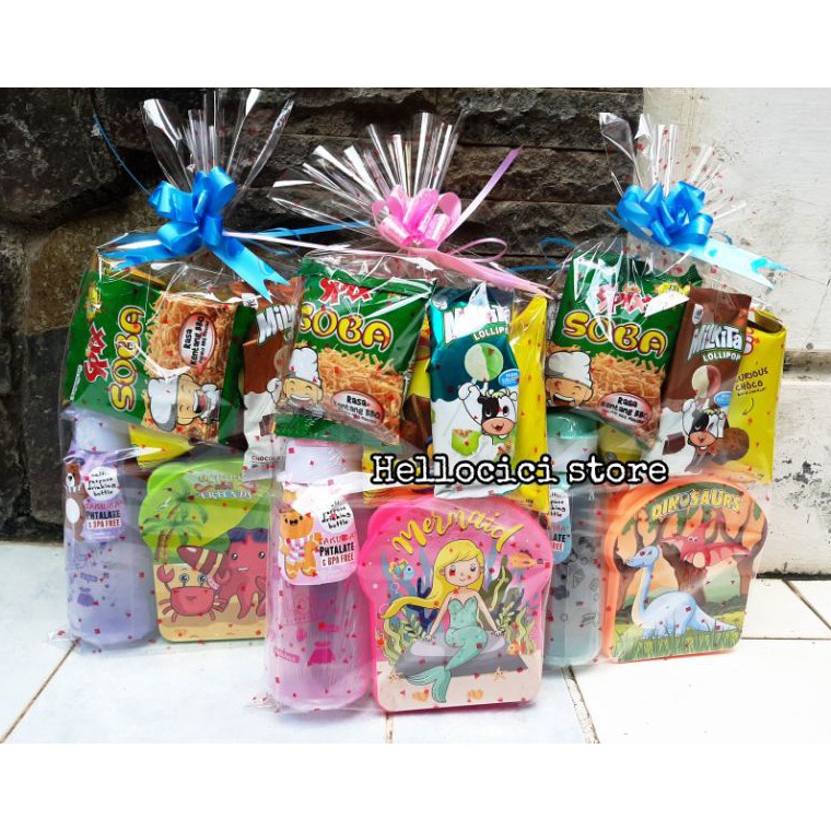 

ZJNH4350 PARCEL BINGKISAN SNACK + LUNCH BOX + BOTOL MINUM KEMASAN ULANG TAHUN