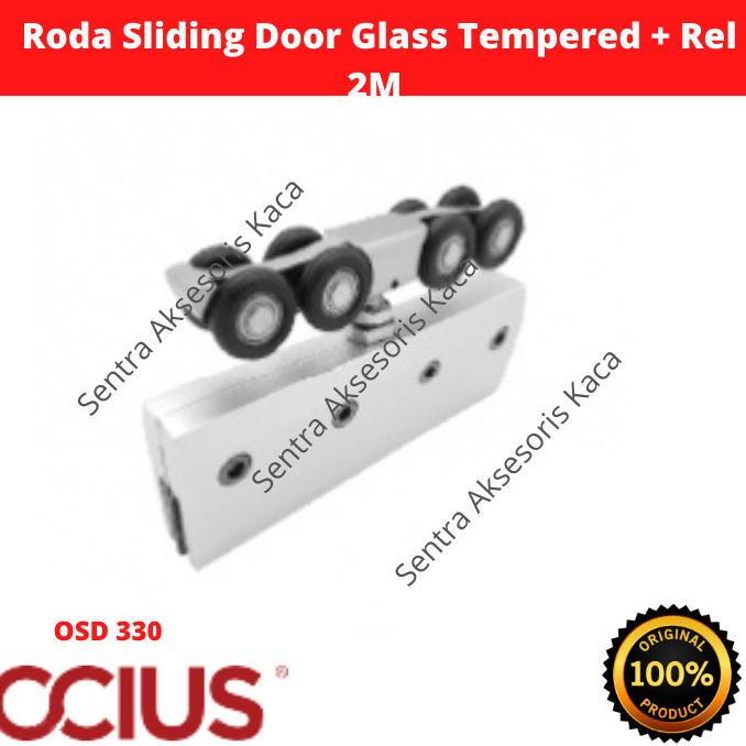 TERBARU !!! Roda Sliding Door Glass Tempered Ocius + Rel 2M