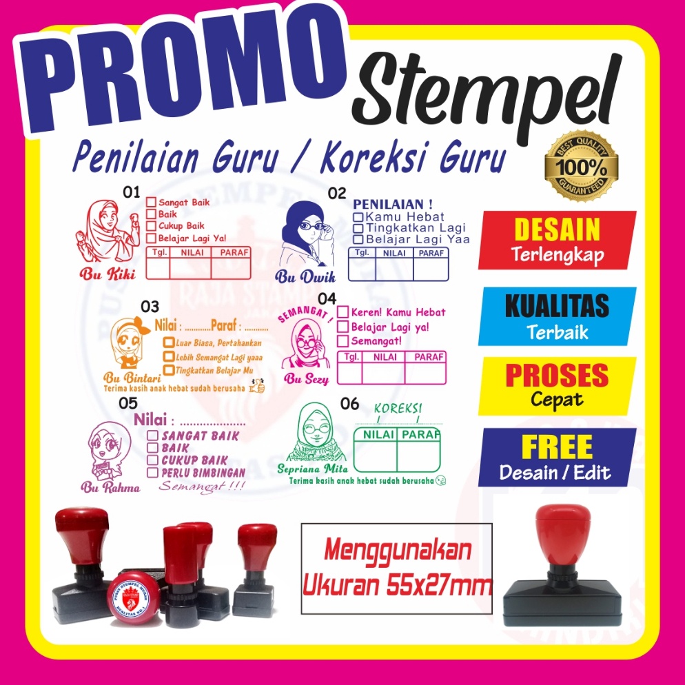 

DLTV8790 Stempel Nilai Guru / Penilaian / Koreksi / Checked / Reward