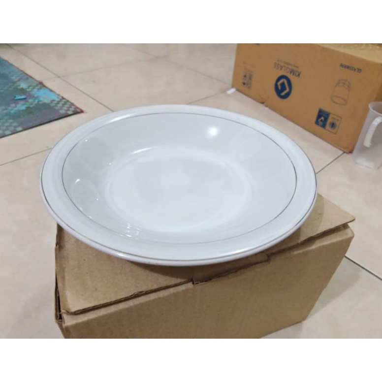TERMURAH piring keramik list emas/piring nasi/piring sayur/piring putih