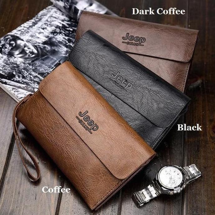 Dompet panjang JEEP pria - clutch bag handbag tas tangan kulit