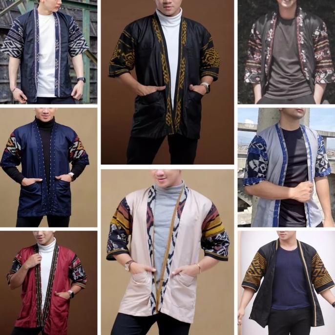 KARDIGAN OUTER BLAZER KIMONO PRIA TENUN IKAT ETHNIC ORY TROSO JEPARA