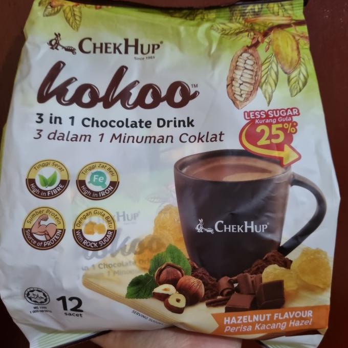 

chek hup kokoo 3in1 chocolate drink with hazelnut rock sugar gula batu