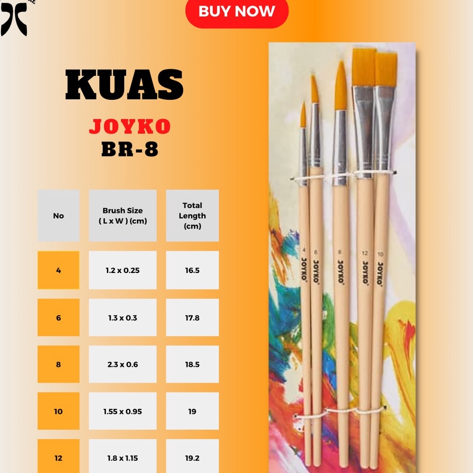 

Discount [SALE] Kuas Lukis / Brush Joyko Set BR-8 Murah Original