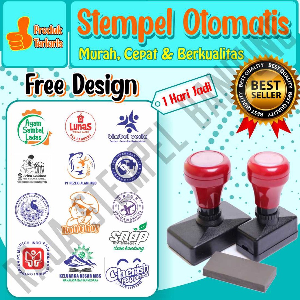 

MGTW0115 Stempel Perusahaan, logo, nama tandatangan, lunas stample flash stemple praktis, stampel onlineshop