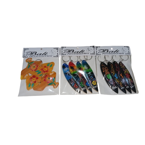 Paket Gantungan Kunci Khas Bali | Gantungan Kunci Airbrush | Souvenir Bali | Kerajinan Bali