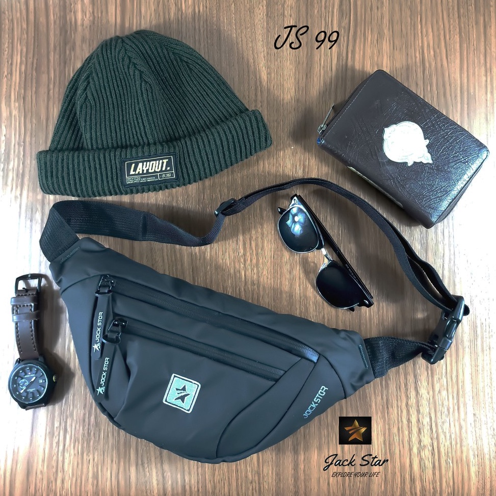 Langsung Kirim.. Waist Bag Pria Water Prof Tas Selempang  Jackstar 99 Wasitbag Waterproof Tas Dada T