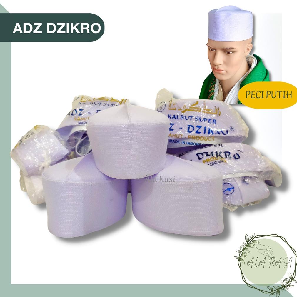 Bisa Cod Peci Batok Adz - Dzikro Adzikro Songkok Putih Tinggi 7 Dan 8,5 - 9 Cm Kopiah Habib Bahar P2